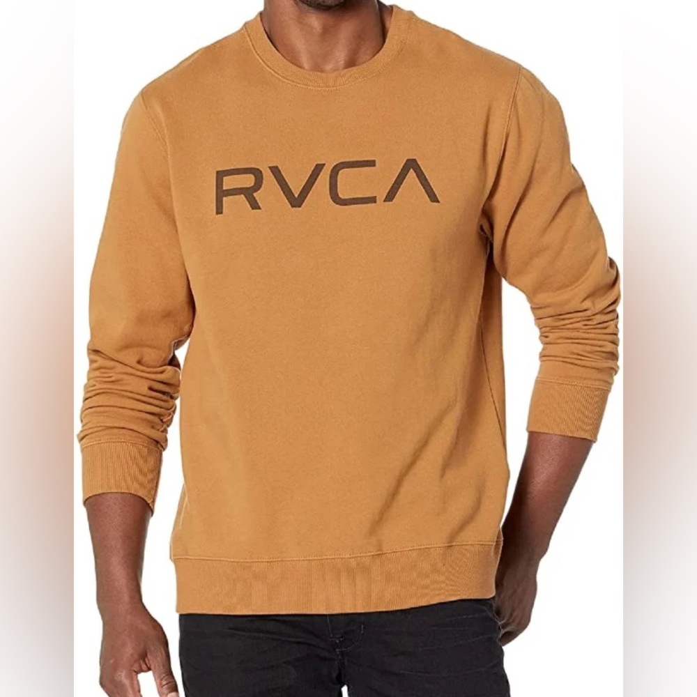 RVCA Men's Crewneck Sweater in Tan
